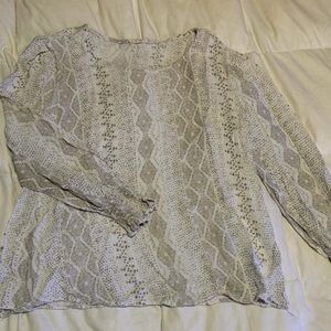 Women's Beige Patterned Top